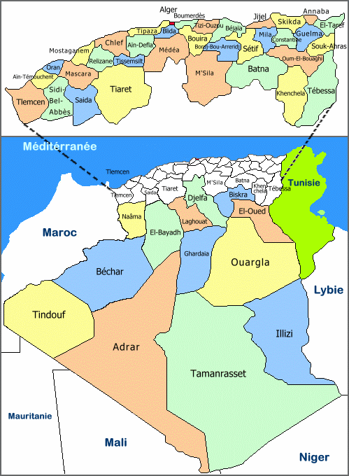 Carte de l'Algrie